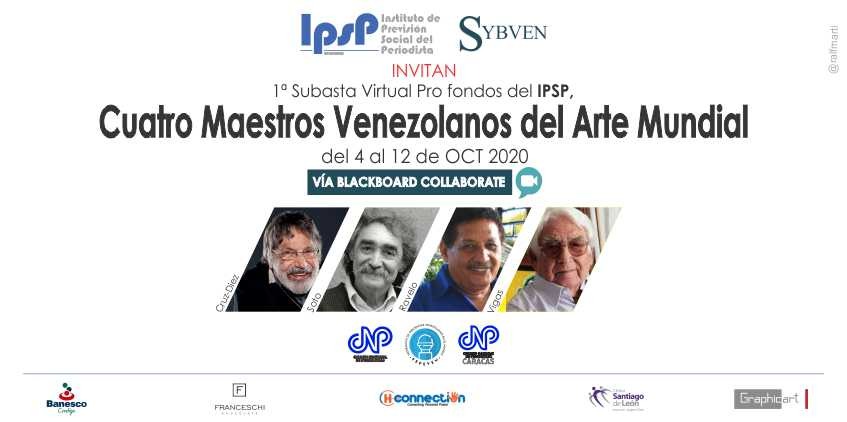 El IPSP inaugura la 1era Subasta virtual Pro fondos “Cuatro maestros venezolanos del arte mundial”